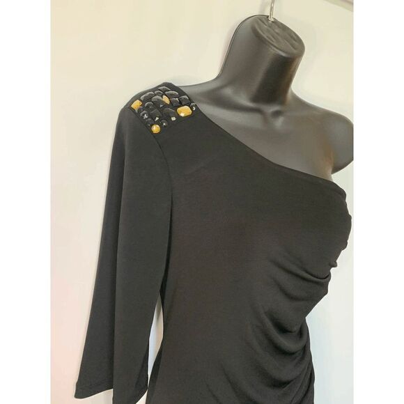 Sequin Hearts Single Shoulder Fitted Midi Dress - Picture 3 of 6